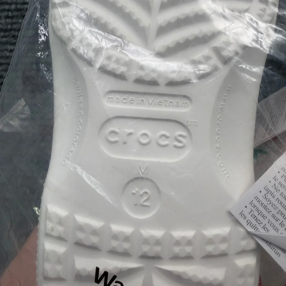Crocs Crocband Clog Mens 12 White Cherry AOP Comfort Sandal New With Tags